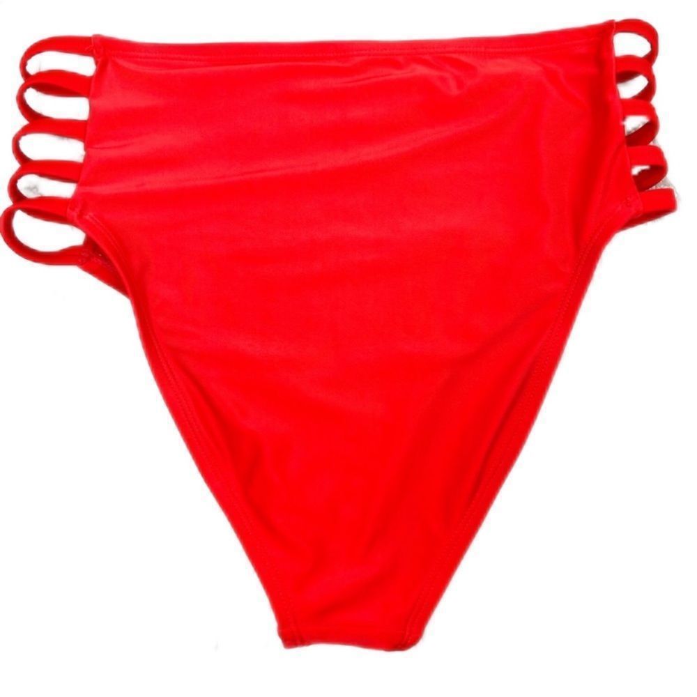 BOGO High Waisted High Cut Bikini Bottoms Size M - Picture 2 of 5
